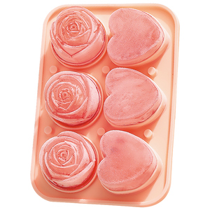 玫瑰爱心冰球模具冰块冻威士忌冻冰块神器硅胶冰格家用制冰冰盒