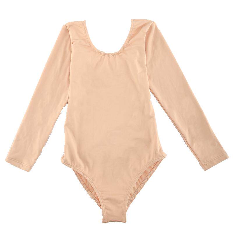儿童舞蹈服长袖肉色打底衣保暖内衣女童练功服连体服隐形加绒紧身
