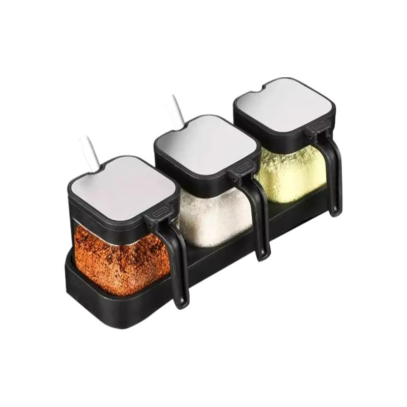 厨房调料盒套装家用调味罐盐罐收纳玻璃调料瓶调料罐调味料防潮