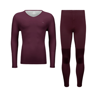 猫人秋冬新款女士圆领内衣套装男士加厚保暖内衣修身打底内搭