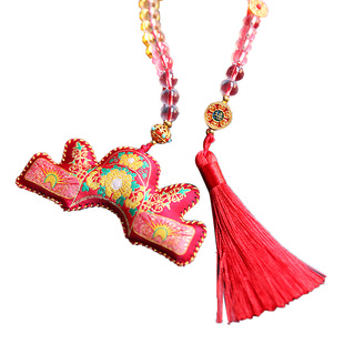 本草桂花香囊汽车挂件 乌纱帽刺绣状元帽包挂串珠刺绣香包礼盒装