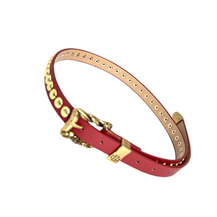 做旧富二代十字架玫瑰花雕花扣头辣妹顶男朋克风铆钉细款腰带皮带