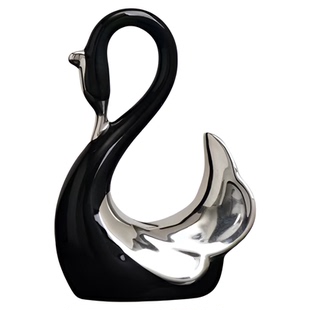 现代轻奢情侣黑白天鹅一对极简客厅玄关装饰品摆件寓意乔迁礼物