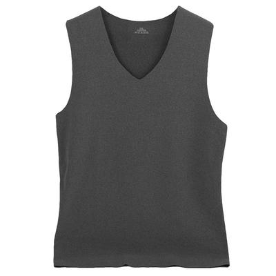 2件男加绒修身无袖V领保暖背心