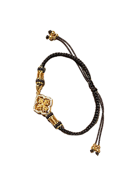 18K金镶钻十字金刚杵男女手链绳