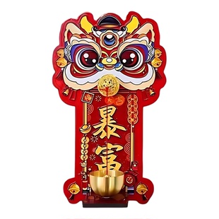 醒狮磁吸门铃2026马年发财暴富装饰摆件新年春节过节氛围布置挂饰