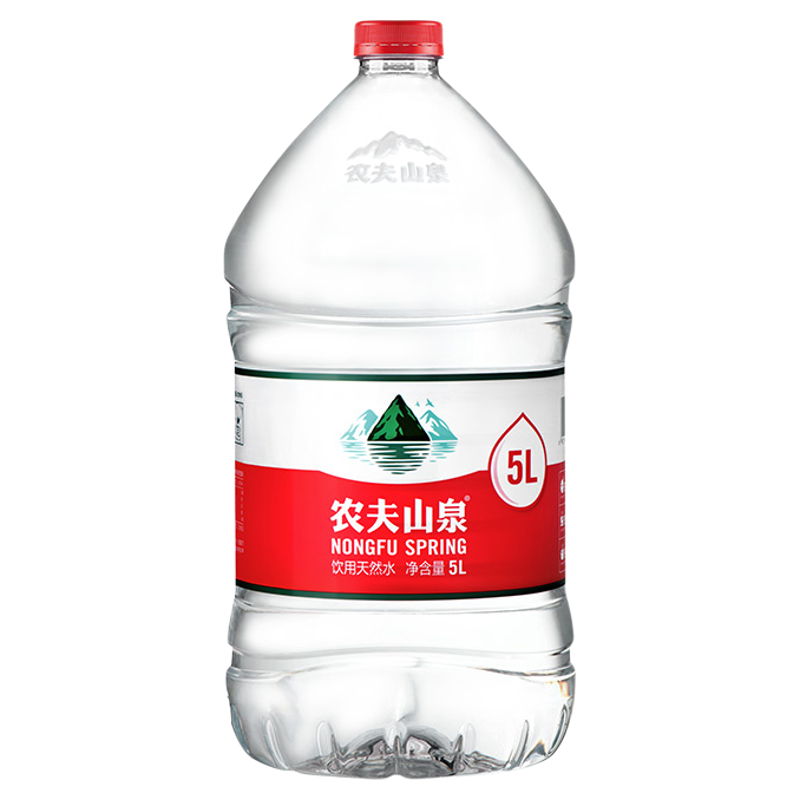 农夫山泉饮用水天然水红盖水桶装水5L*4桶*4包装