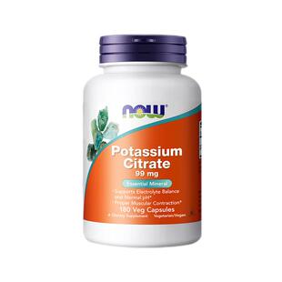【自营】NOWFoods柠檬酸钾胶囊平衡酸碱PH值99mg高含量180粒诺奥