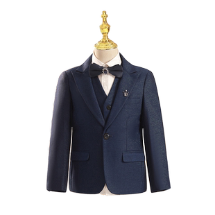 儿童西装套装2025新款蓝色花童礼服男童主持人钢琴演出服帅气英伦