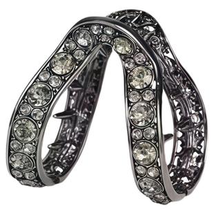 v型抓夹高级感水钻半扎发夹女后脑勺高颅顶头饰高马尾丸子头抓夹