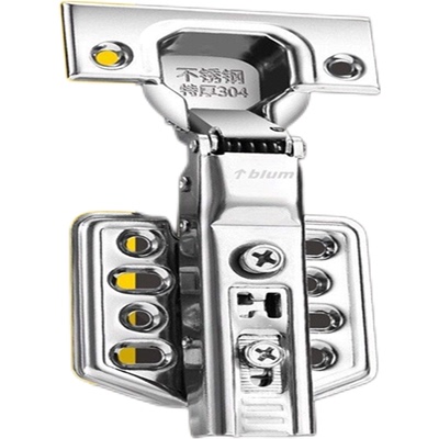 百隆304不锈钢特厚3.0mm二段力静音阻尼缓冲液压铰链衣柜橱柜门铰