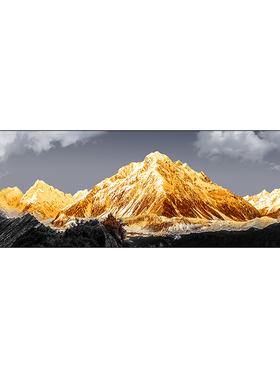 日照金山财源滚滚寓意装饰画