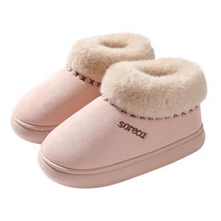 舒乐佳棉拖鞋2025情侣冬季家居防滑厚底保暖棉鞋月子鞋包根男女鞋