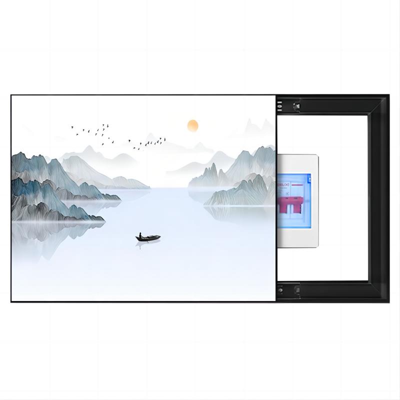 水墨风景电表箱装饰画免打孔
