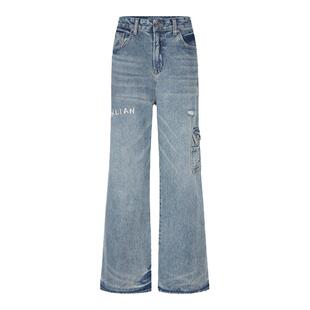 HERLIAN 新品 女工装口袋设计牛仔长裤