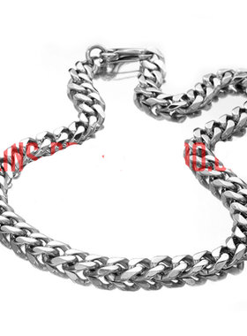 美式古巴链不掉色钛钢