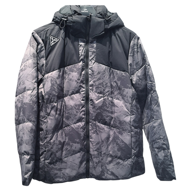 Deerway德尔惠连帽短款羽绒服男迷彩拼接保暖外套冬季644125208