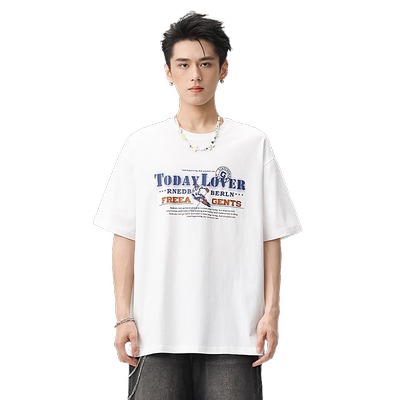 HomePanda美式复古纯棉T恤男