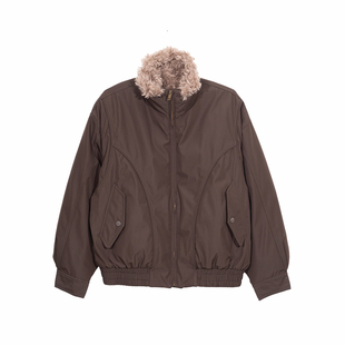 Hualun冬季绒感白鸭绒座山雕夹克羽绒服男棉衣外套男装皮毛领棉服