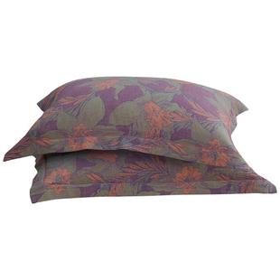 全棉色织提花双层纱枕套A类纯棉纱布48x74cm单人枕头套一对枕头皮