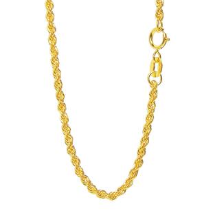 【臻怡】18K金项链 18K黄金辫子链 麻花链 扭绳状项链 粗项链