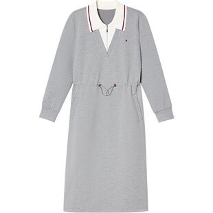 【断码捡漏】诗篇专选撞色翻领假两件棋盘格针织连衣裙2025春季