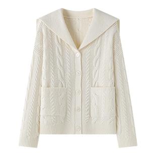 东京岁时记jk翻领宽松学院风海军领JK毛衣针织开衫外套女制服秋冬