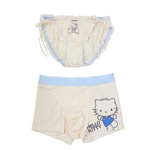 Kitty&Daniel~情侣内裤一男一女可爱日系牛奶丝平角裤日系可解绑