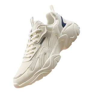 乔丹皮面防水老爹鞋男2025冬季新款运动鞋保暖鞋子白色休闲鞋男鞋