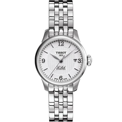Tissot 天梭力洛克系列手表女瑞士机械机芯精钢银盘