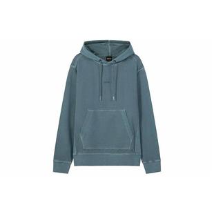 HUGO BOSS SS23 纯色Logo字母印花套头卫衣 男款 深豆绿色