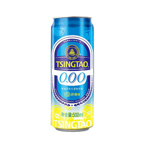 青岛啤酒零度柠檬口味0酒精无度数500ml*12听山东啤酒风味饮料