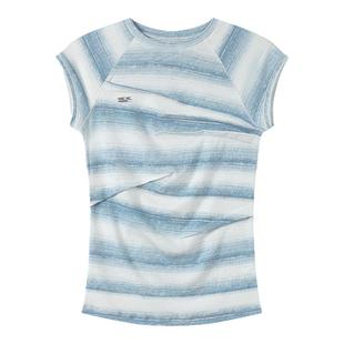 CryingCenter 海洋水波纹理捏褶小飞袖短袖tee 哭喊中心