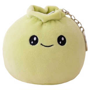 呆萌包子公仔挂件毛绒玩具小笼包子钥匙扣书包挂饰情侣女学生礼物