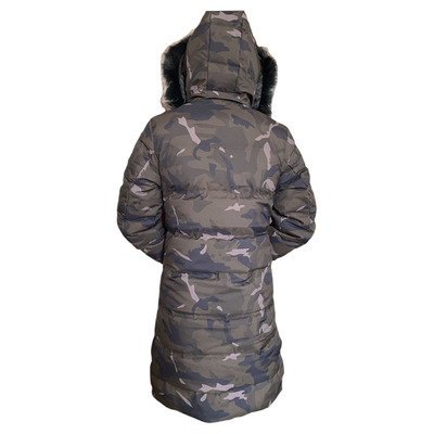 探拓秋冬男女款长款毛领帽羽绒服大码宽松超厚白鸭绒外套防泼水