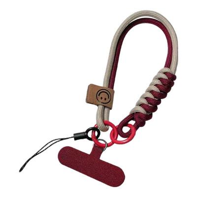 英伦风撞色编织棉绳手机挂绳短款手提挂件防摔防滑穿手腕手机链女