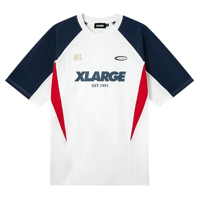 【清仓】XLARGE纯棉插肩袖短袖撞色T恤2026新款夏季男女百搭上衣