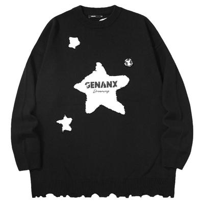 小众简约宽松套头针织衫