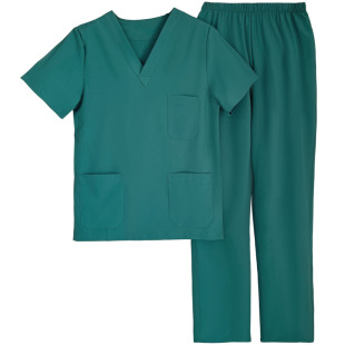 手术室女款弹力速干洗手衣刷手服男款短袖薄款口腔医院医生湖蓝色