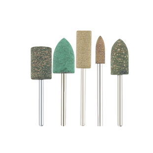 DAP橡胶牛皮打磨头圆柱磨头芝麻子弹T形打磨头除锈抛光6柄十个装