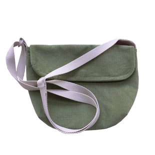 小众复古绿色灯芯绒包包手机包帆布托特学生文艺单肩包女斜挎小包