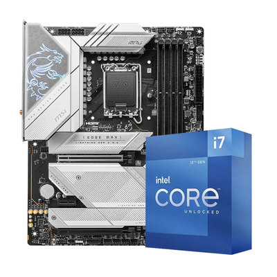 英特尔I7 12700KF散片盒装CPU搭铭瑄微星PRO B760M-A D4 主板套装