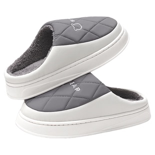 棉拖鞋男士秋冬季2025新款室内家居防水防滑防臭毛绒保暖棉拖男款