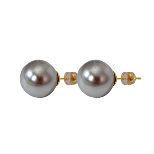 S家真多麻银灰色珍珠耳钉新款2025爆款正圆耳环女轻奢高级感耳饰