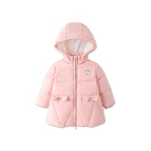 好孩子童装儿童羽绒服女童宝宝秋冬装羽绒外套三防连帽白鸭绒御寒