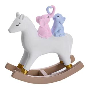 2025创意礼品马上有对象生日七夕礼物情人节摆件树脂工艺品摇摇马