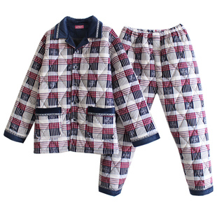 加肥特大码睡衣男200斤三层加厚加绒夹棉冬季格子珊瑚绒胖子300斤