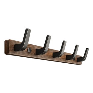 胡桃木挂钩免打孔门后衣帽钩壁挂墙上挂衣钩入户衣服挂架浴室玄关