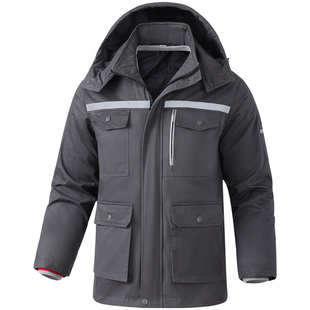 冬季纯棉可拆卸工作服棉衣男加厚劳保服棉袄防寒加油站定制棉大衣