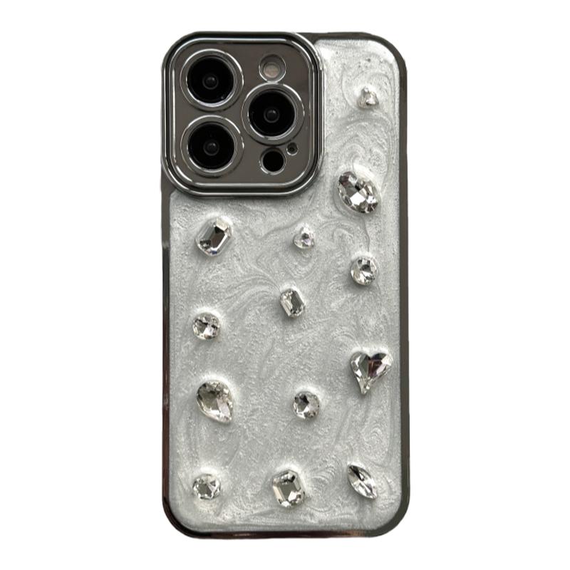 高级感水墨画滴胶宝石适用iphone15pro苹果16手机壳11立体12pro电镀13promax全包镜头防摔保护套14小众高级感